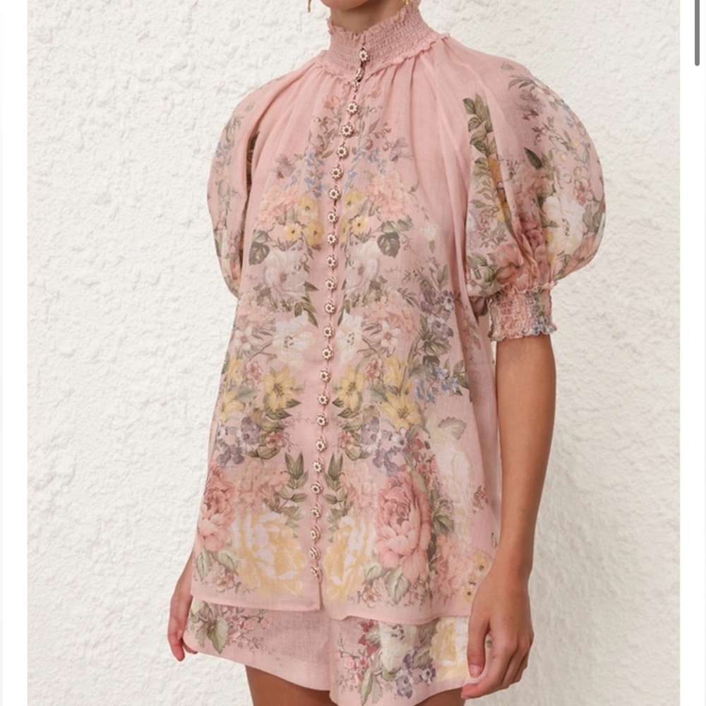 Zimmermann Waverly Short Sleeve Blouse